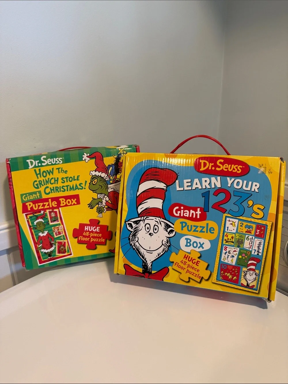 Dr. Seuss Learning Puzzle Boxes - Grinch and learning  1,2,3’s